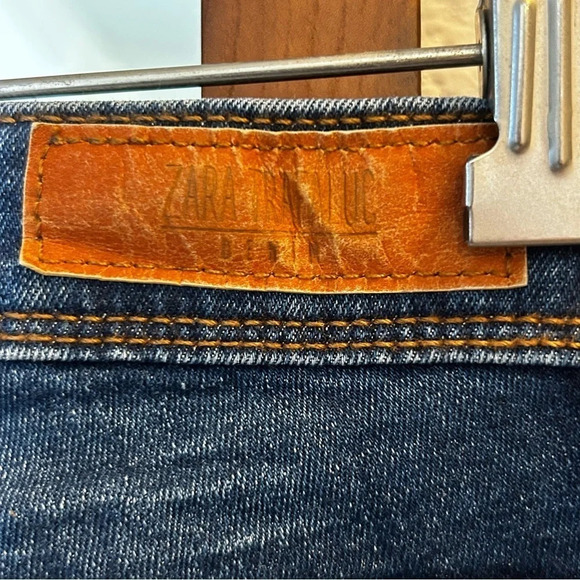 Zara Trafaluc Dark Denim Distressed Skinny Ankle Jeans size 2 - Picture 5 of 5